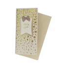 Bryllupskort dobbelt kort med konvolutt og pålimte detaljer. thumbnail