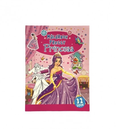 Fargeleggingsbok Pretty Princess lilla/rosa