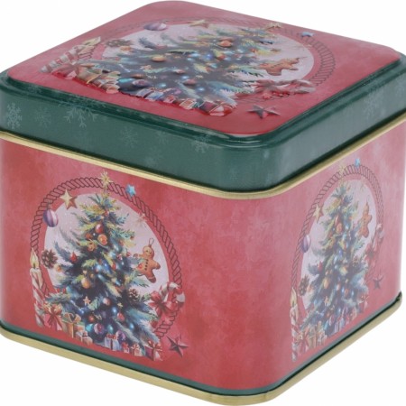 Kake/gave-boks juletre 8x8x6,5 cm