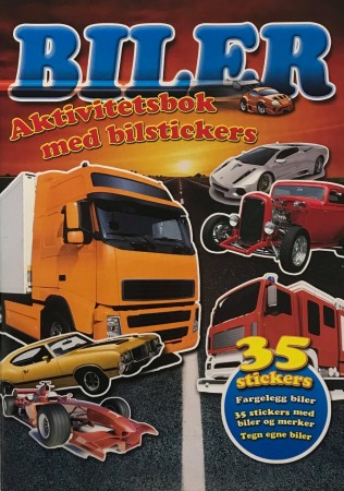 Aktivitetsbok - biler med klistremerker