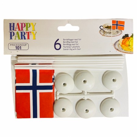 Norske flagg - 6pk