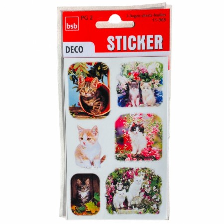 Stickers 3 ark Katt