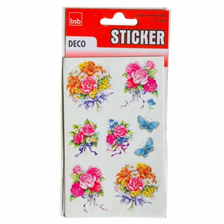 Stickers 3 ark Blomster