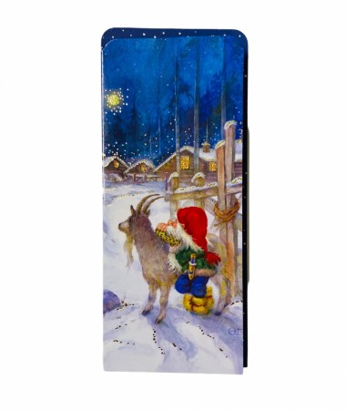 Julekort dobbelt med konvolutt Nisse