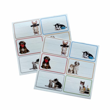 Hund/katt-stickers Navneetiketter